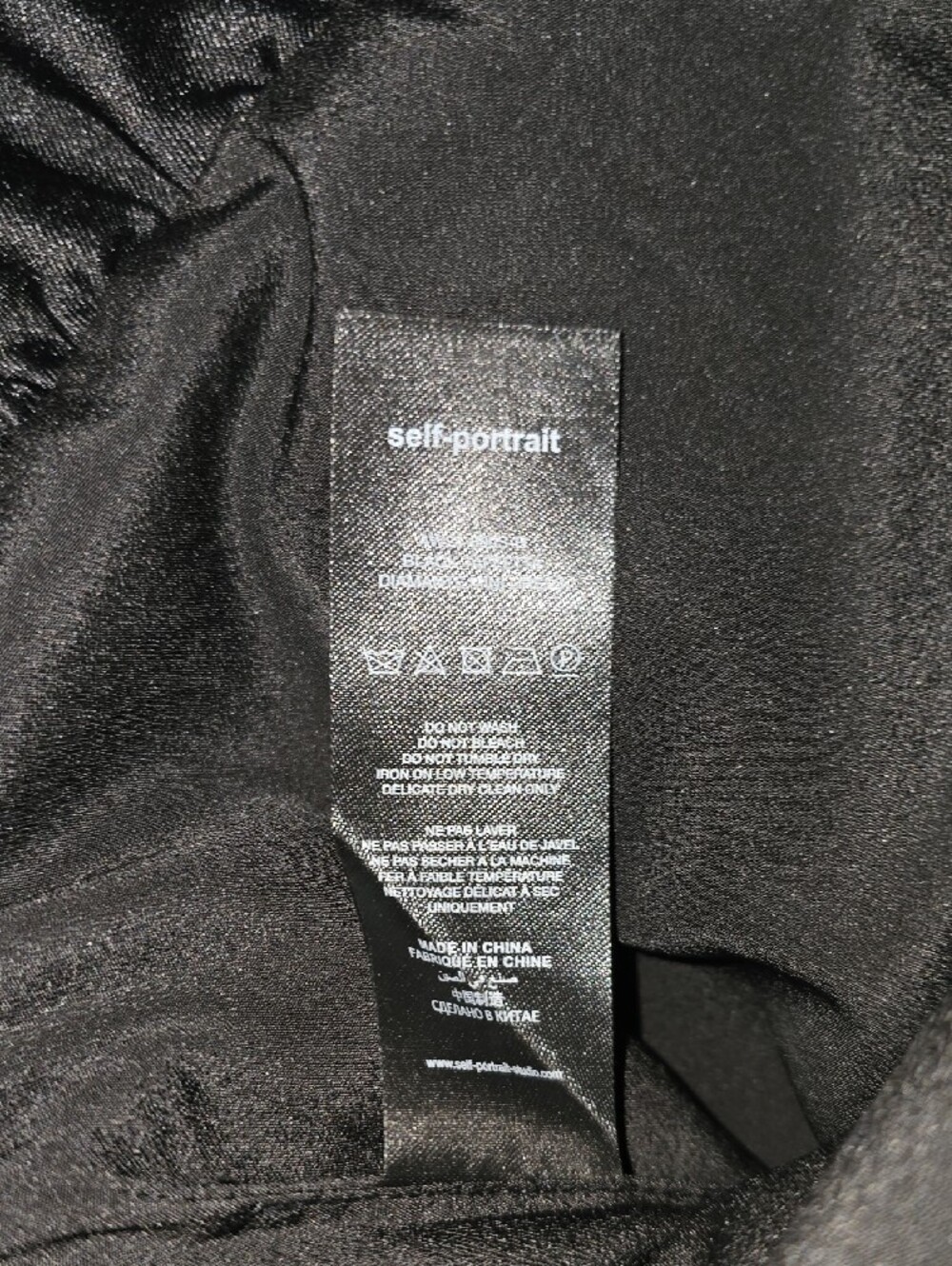 Self Portrait Black Taffetta Diamante Mini Dress - Picture 9 of 12